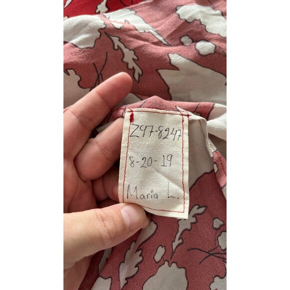 RAQUEL ALLEGRA RED LEAF PRINT DRESS S - Picture 8 of 8